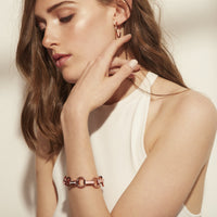 rose gold light pink blush bracelet with stones
