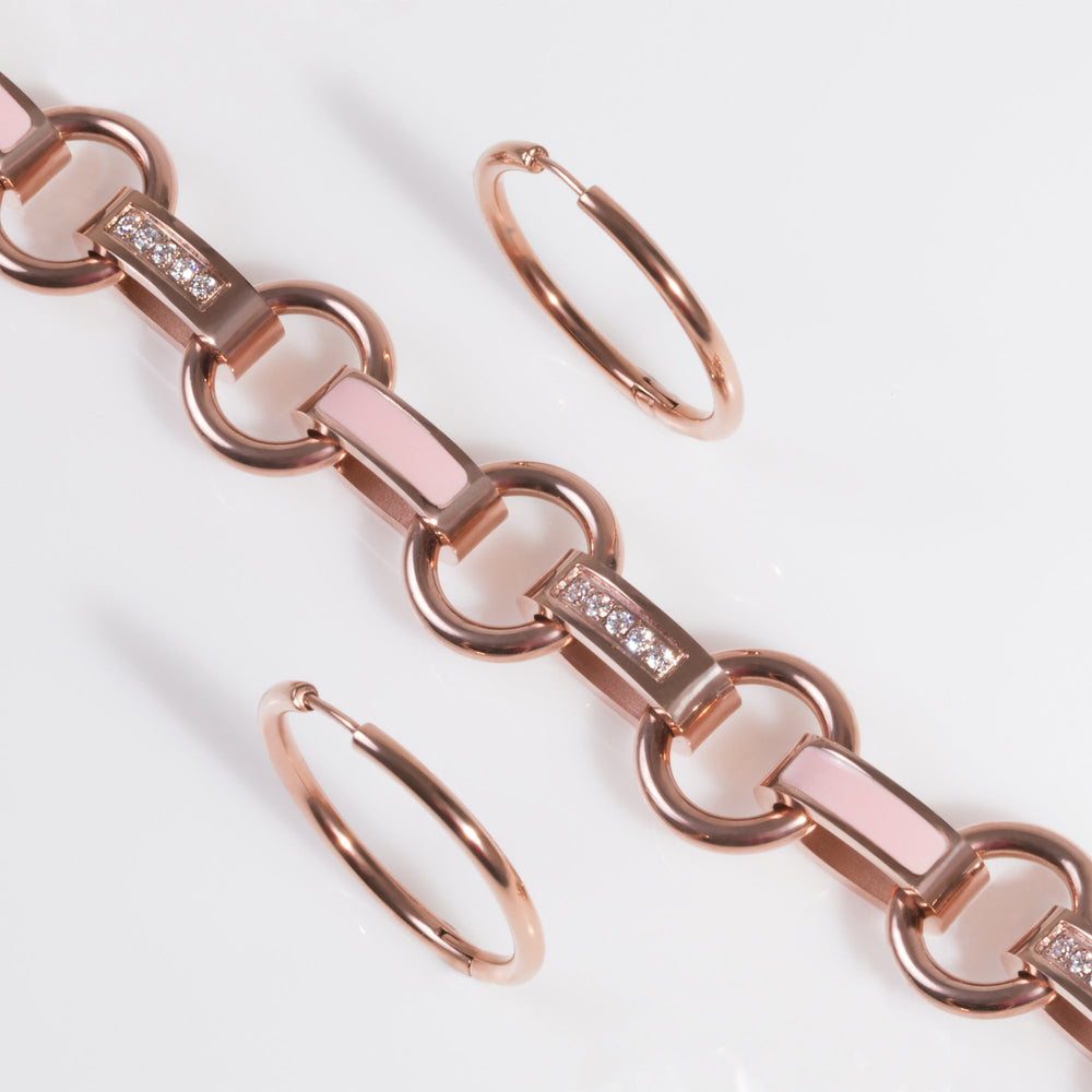 rose gold light pink blush bracelet with stones