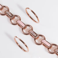 rose gold light pink blush bracelet with stones