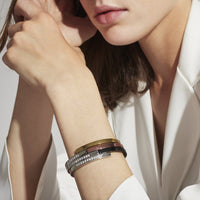 rose gold bracelet stones stainless steel