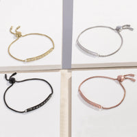 stainless steel gold adjustable bracelet stones plate