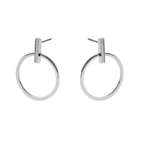 silver minimal circle earrings for women
