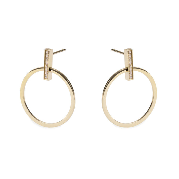 gold minimal circle earrings for women