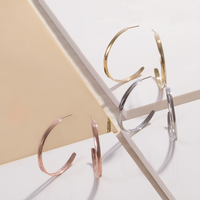 large thin modern hoop earrings  gold stainless steel