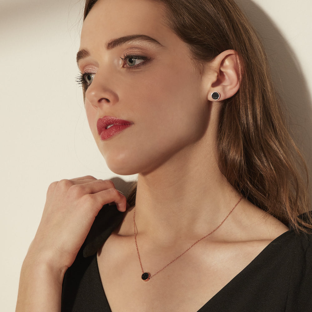 minimal black marble jewelry women