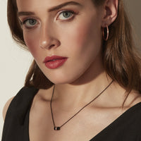 black rose gold pendant necklace with stones T316P016NORO MIAJWL