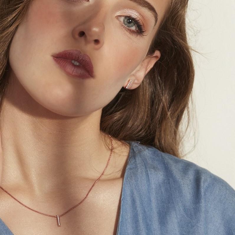 minimal bar earrings necklace JOELLE X MIA