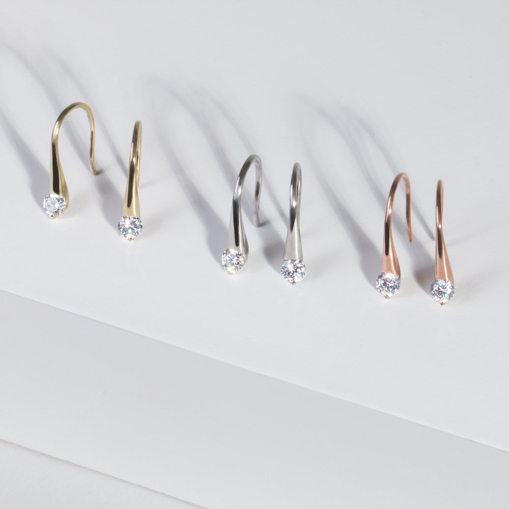 rose gold stone drop earrings stainless steel T318E002DORO MIAJWL