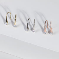 rose gold stone drop earrings stainless steel T318E002DORO MIAJWL