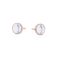 round white marble stud earrings 