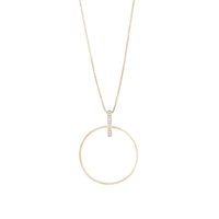 gold circle long necklace hypoallergenic
