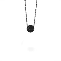 minimal black marble pendant necklace