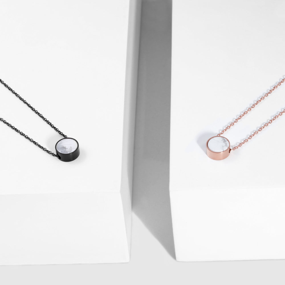 hypoallergenic white marble stainless steel jewelry