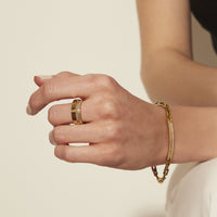 minimal gold ring with stones