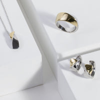silver black twisted modern pendant necklace T416P004ARNO MIAJWL