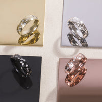 gold stainless steel ring stones constellation 