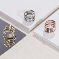 large minimal ring rose gold stainless steel women