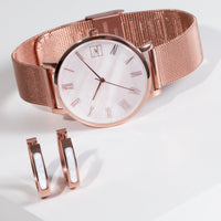 mop rose gold watch women