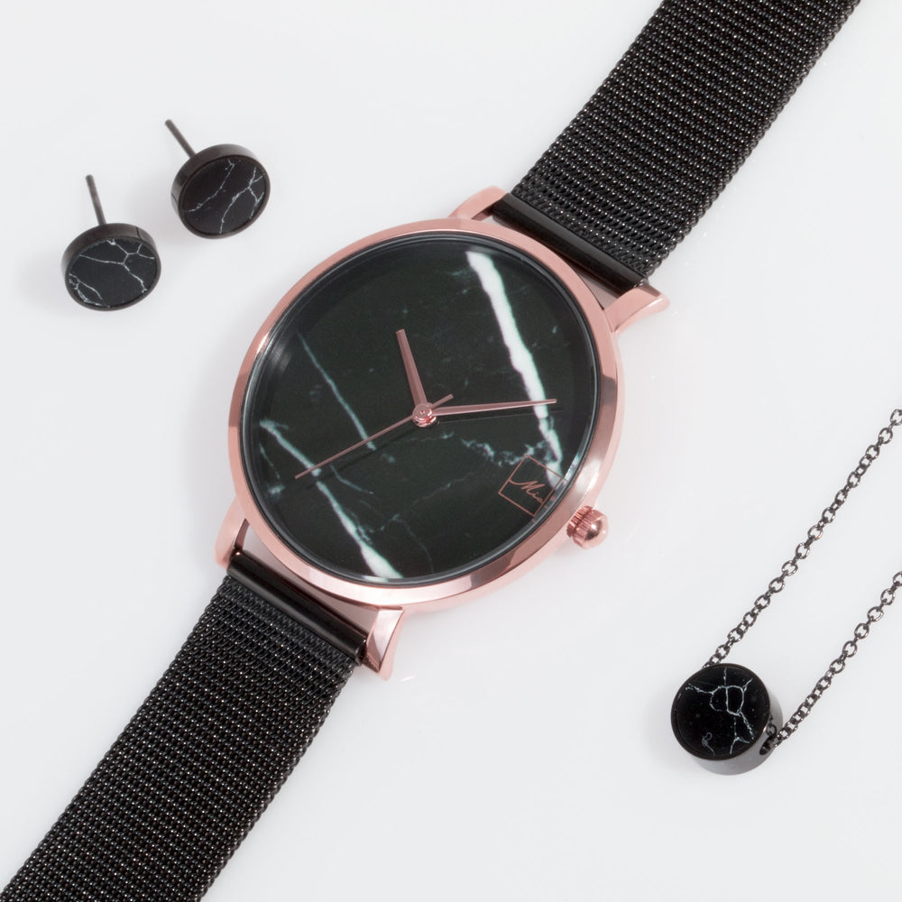black marble mesh bracelet women