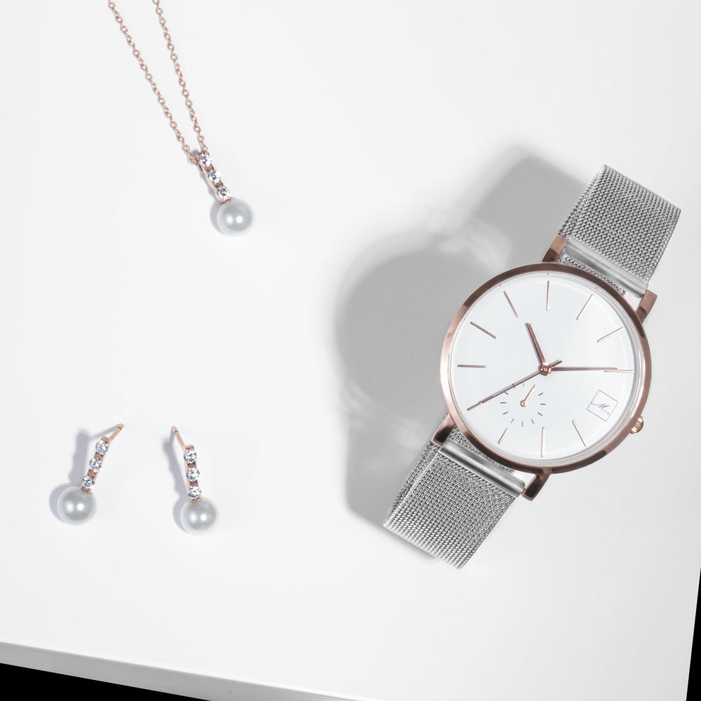 pearl and stones pendant necklace