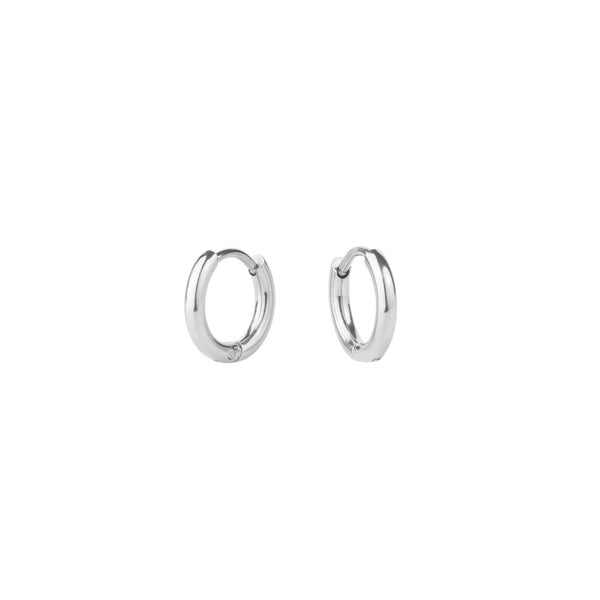 8 mm plain hoop earrings waterproof stainless steel MIAJWL