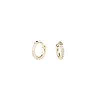 8 mm gold huggie earrings with stones stainless steel MIAJWL
