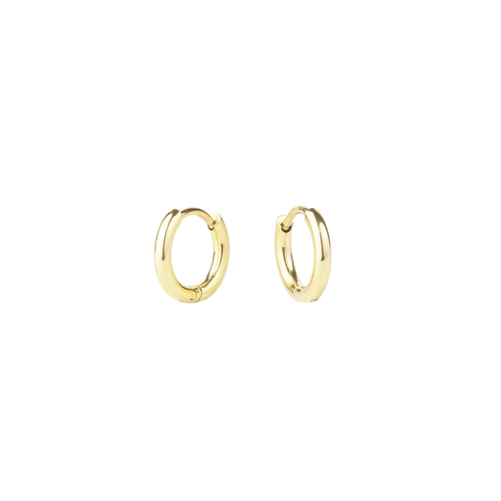 8 mm plain hoop earrings gold stainless steel MIAJWL