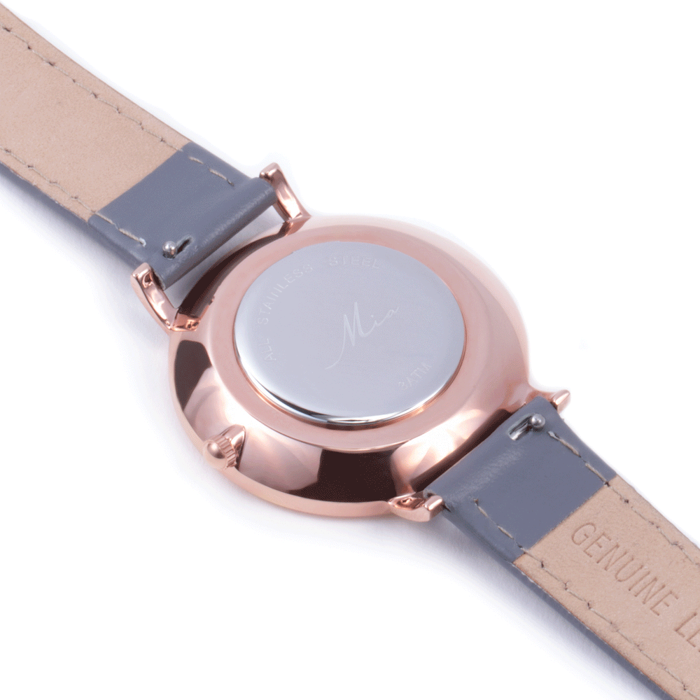 minimal rose gold leather bracelet for women - W418B02DORO