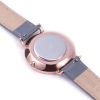 minimal light pink leather watch women