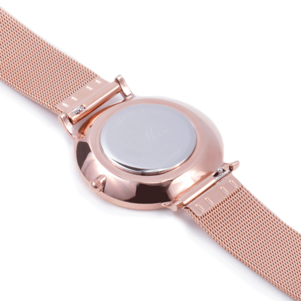 silver white marble watch women